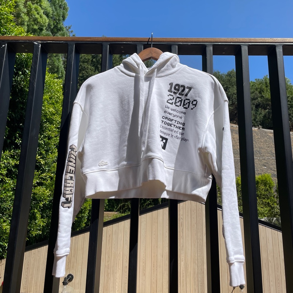 WOMEN'S LACOSTE X MINECRAFT OVERSIZED FLEECE HOODIE